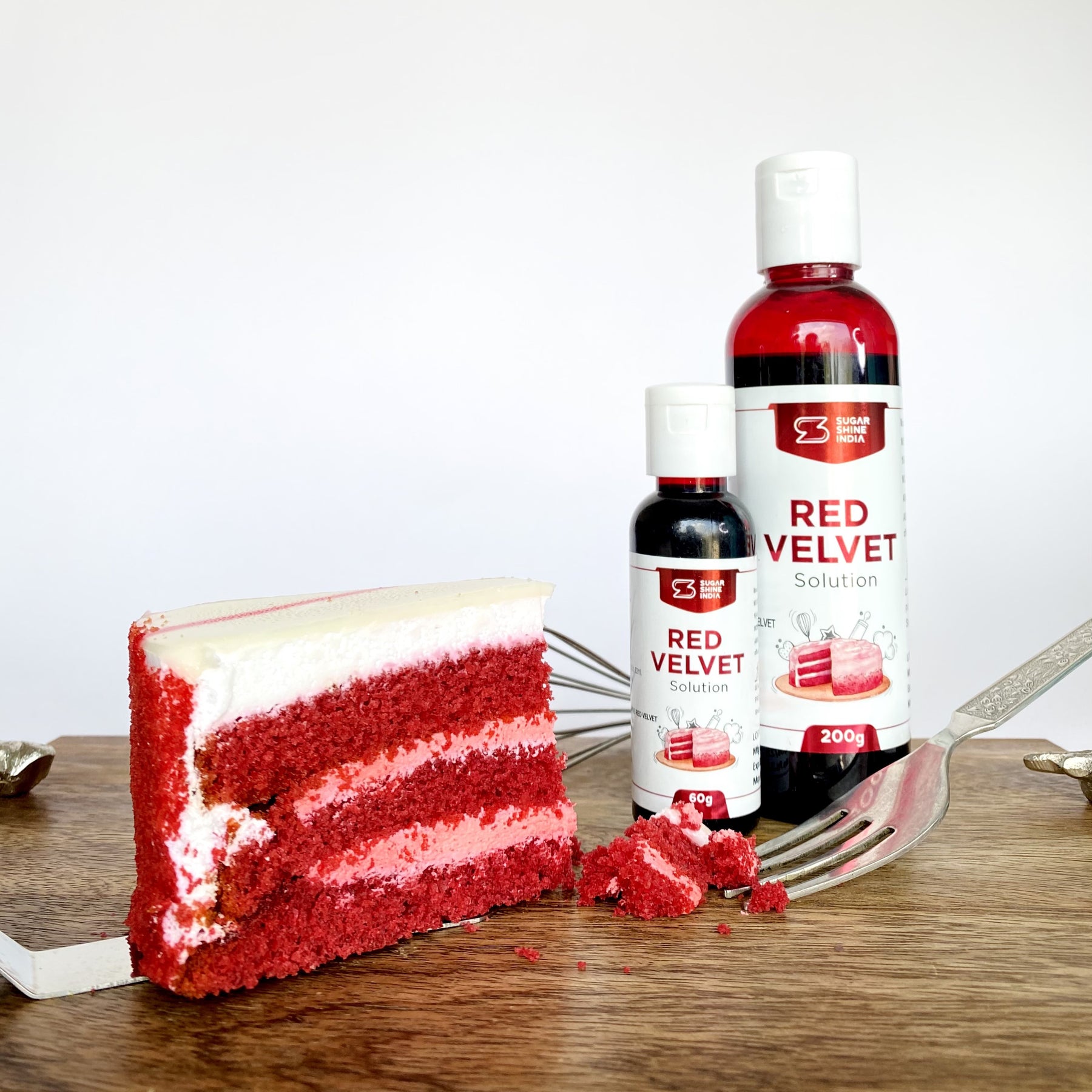 Sunny Agencies - *Sugar Shine Red Velvet Solution* is a premium formulated  emulsion for Red Velvet Cakes. It gives the beautiful vibrant red colour to  your red velvet cakes along with a