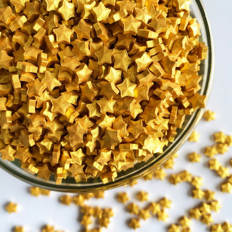 Gold Metallic Stars | Edible Glitter - US